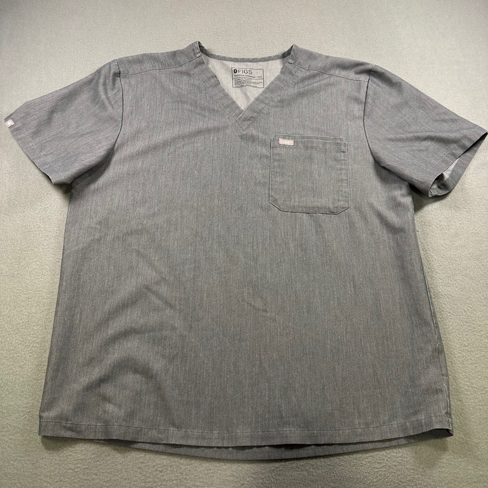 FIGS Technical Collection Leon Scrub Top Gray V-Neck Chest Pocket XXL FM1500